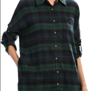 Illa Illa Women's Plaid Flannel Tunic Top
